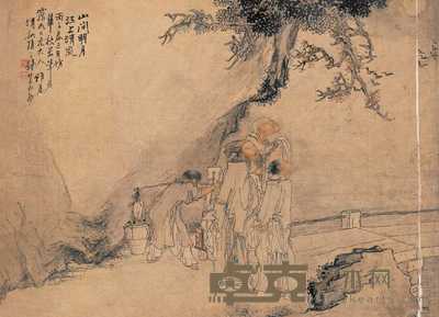 钱慧安 1876年作 清冈明月 镜心 53×38cm